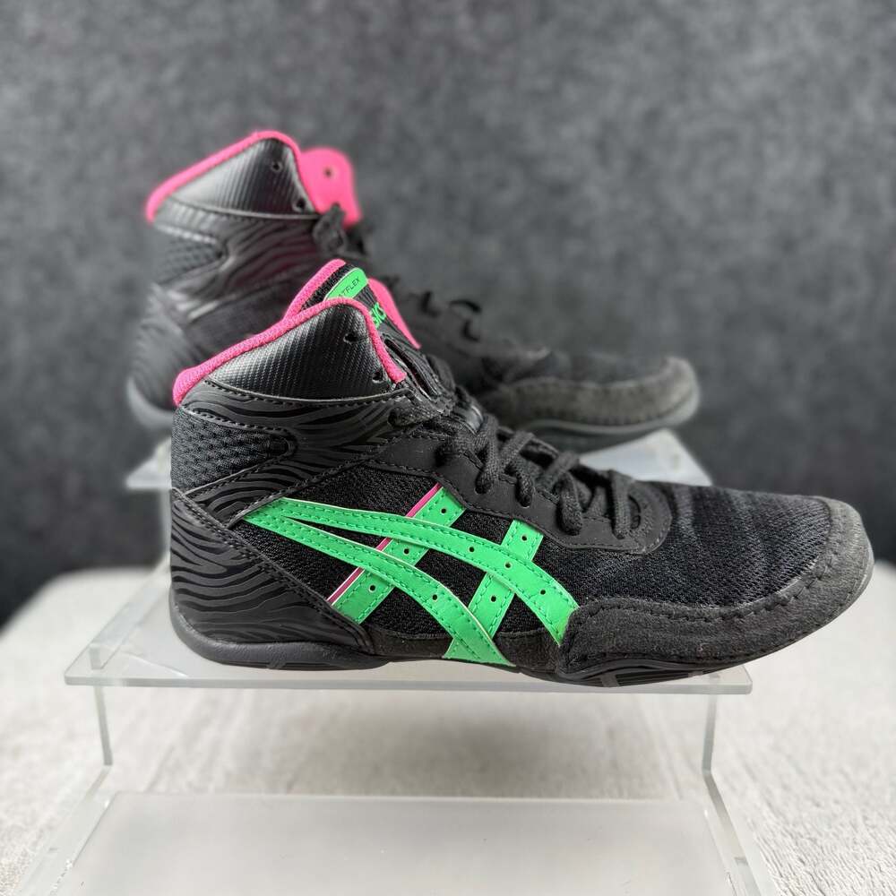 ASICS Matflex 7 GS Wrestling Shoes Black/New Leaf/Pink YOUTH